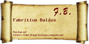 Fabritius Balázs névjegykártya
