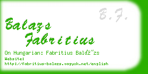 balazs fabritius business card